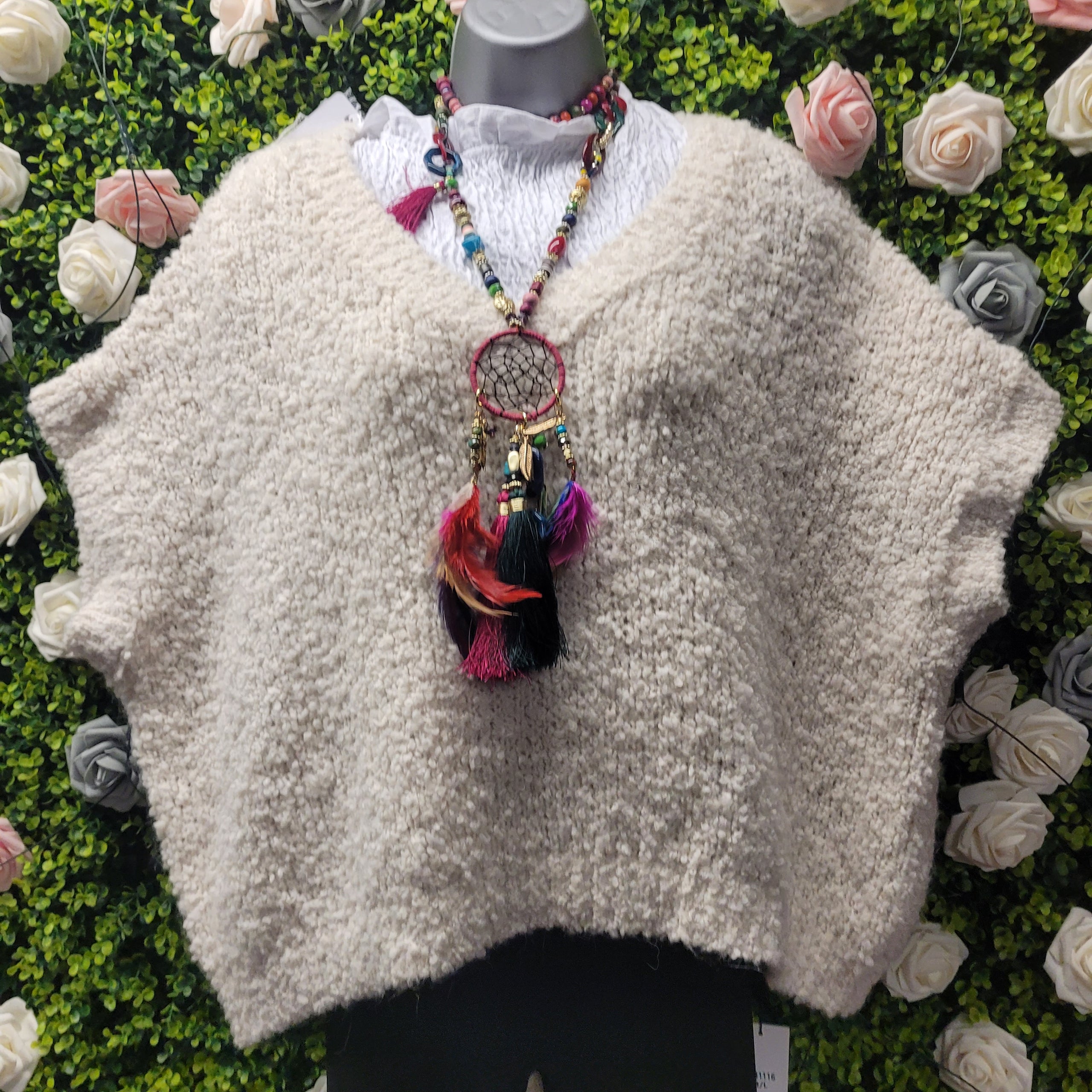 Teddy Boucle Knit Tank Ivory