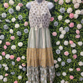 Belinda Boho Maxi Dress Forest Green and Ivory