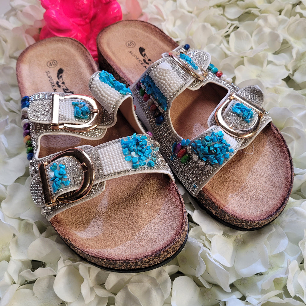 White Embellished Glitz Slider