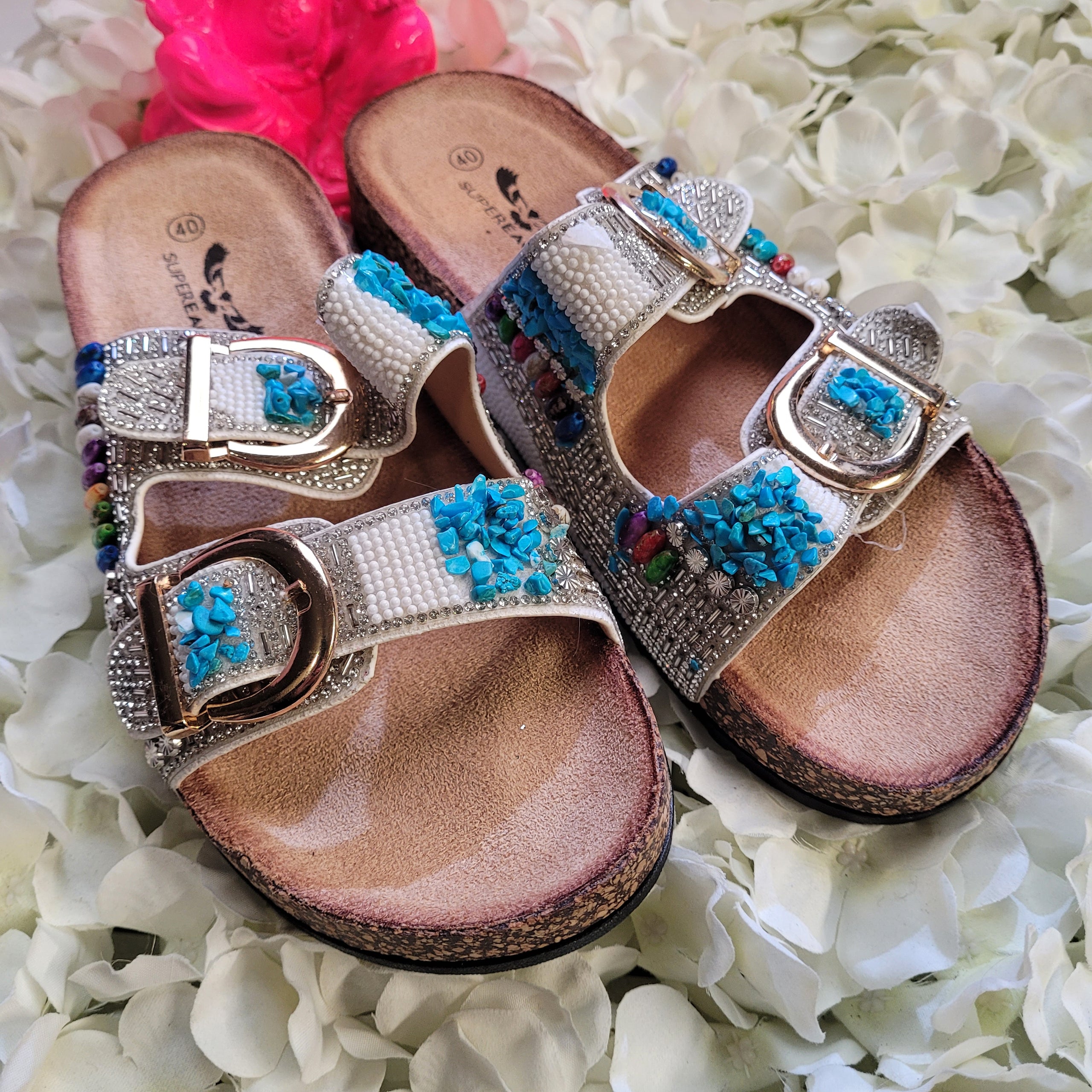 White Embellished Glitz Slider