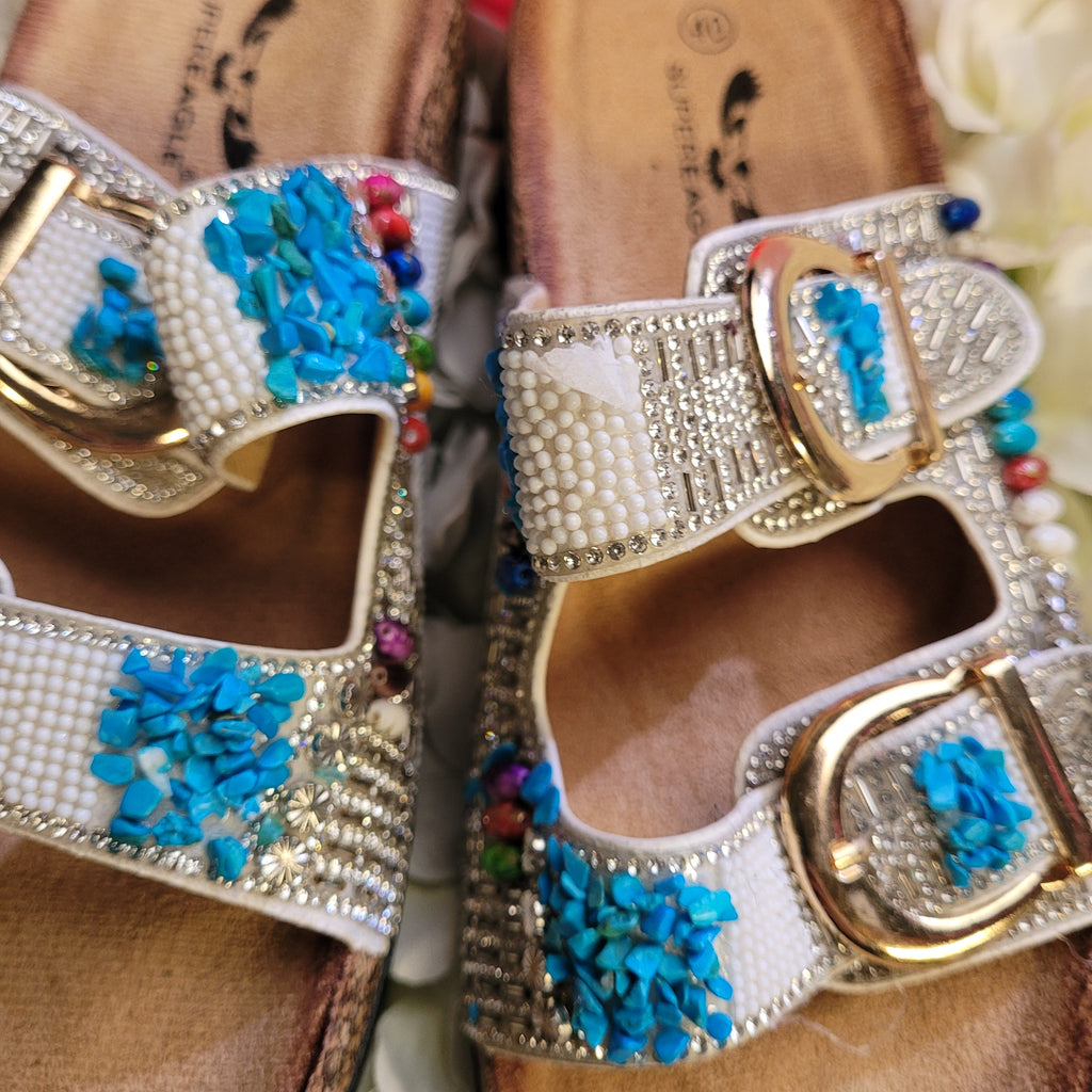 White Embellished Glitz Slider