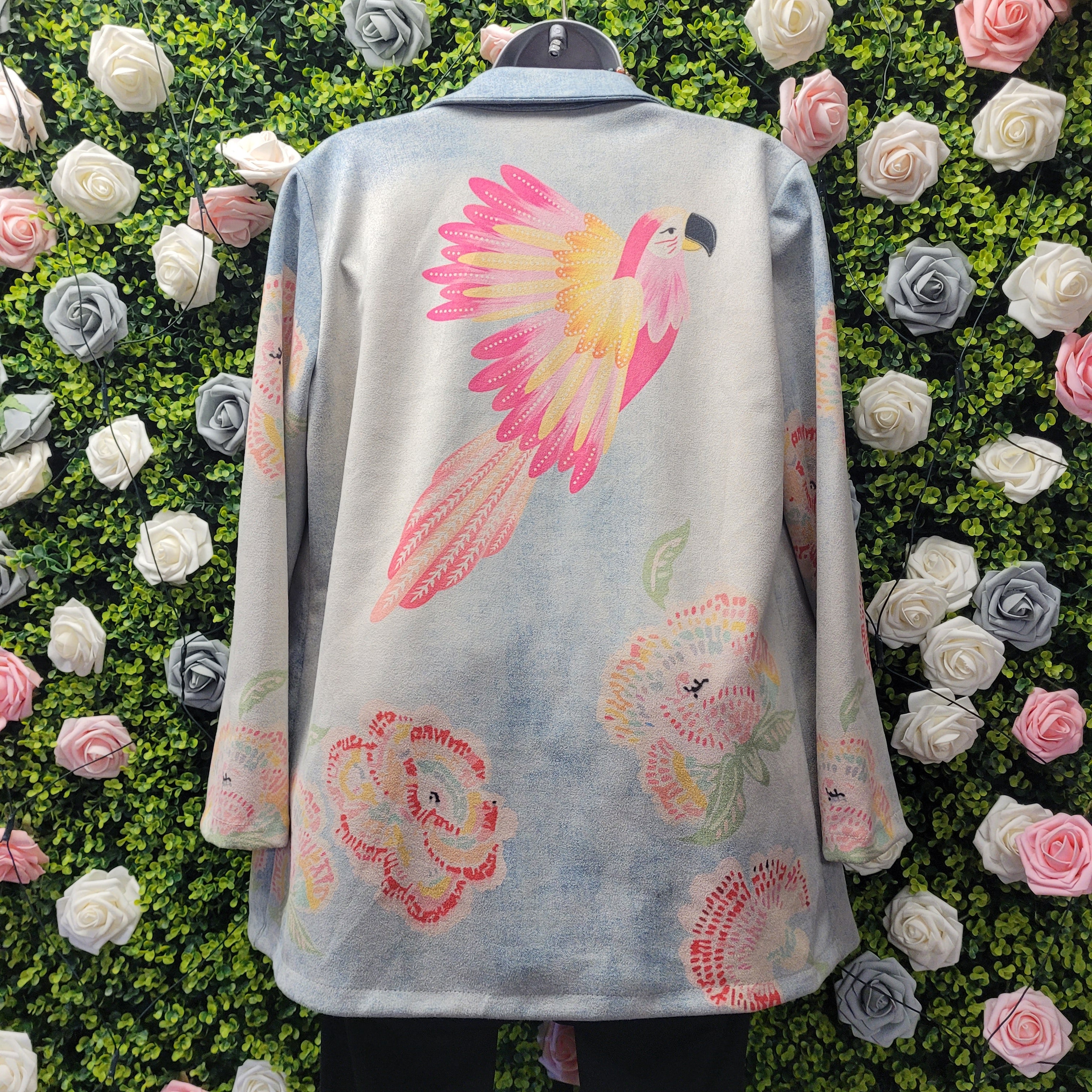 Petra Pink Parrot Backed Lightweight Blazer