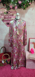 Rachel Rose Paisley Smock Dress, Mixed Pinks & Ivory