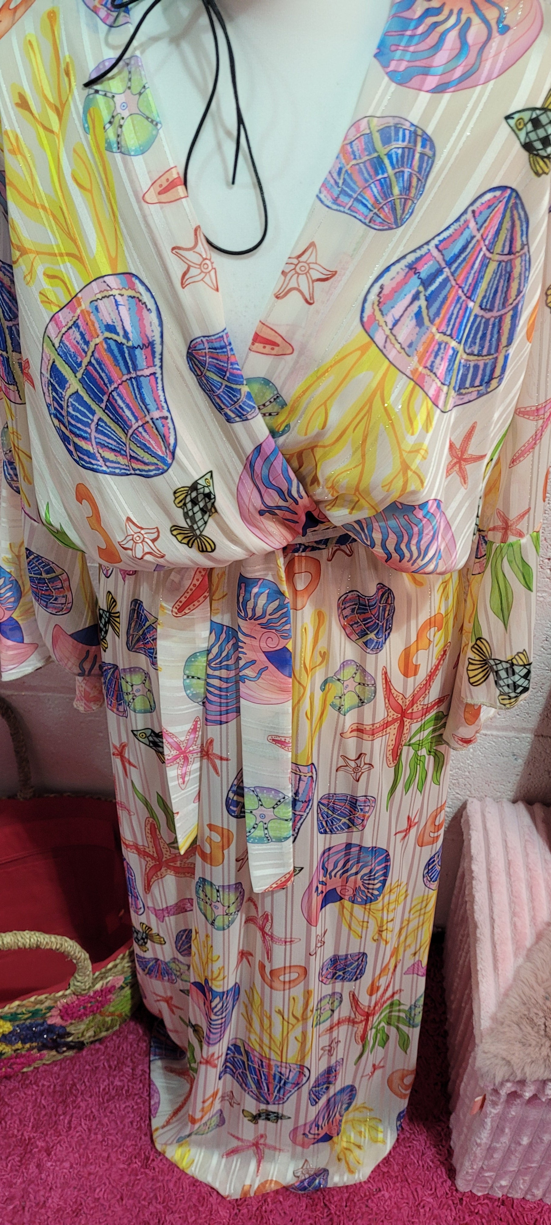 Troiska Collection Silk Blend Beach Girl Maxi Dress