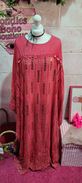 Dorinda Sequin Kaftan Deep Rose & Gold