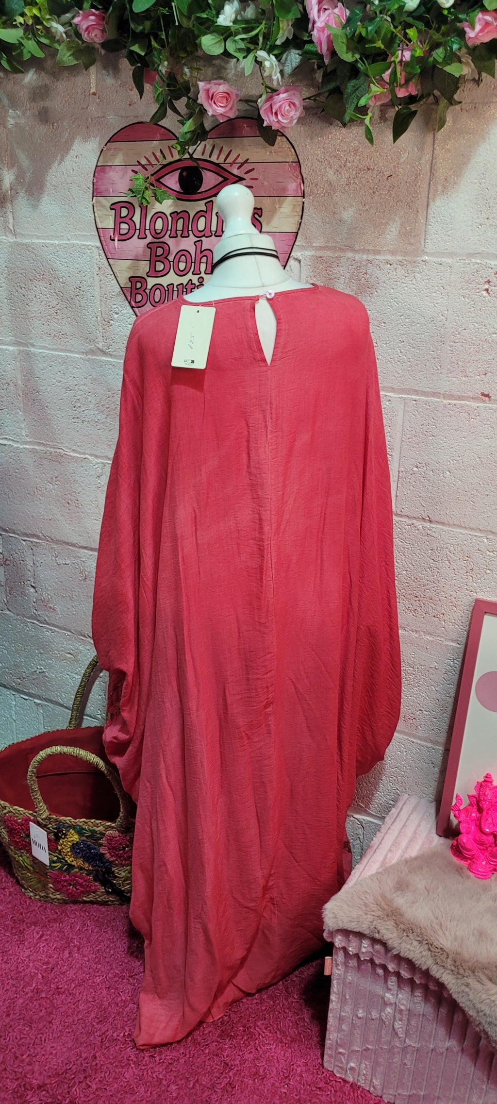 Dorinda Sequin Kaftan Deep Rose & Gold