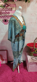 Beverley Boho Paisley Jumpsuit Navy & Teal