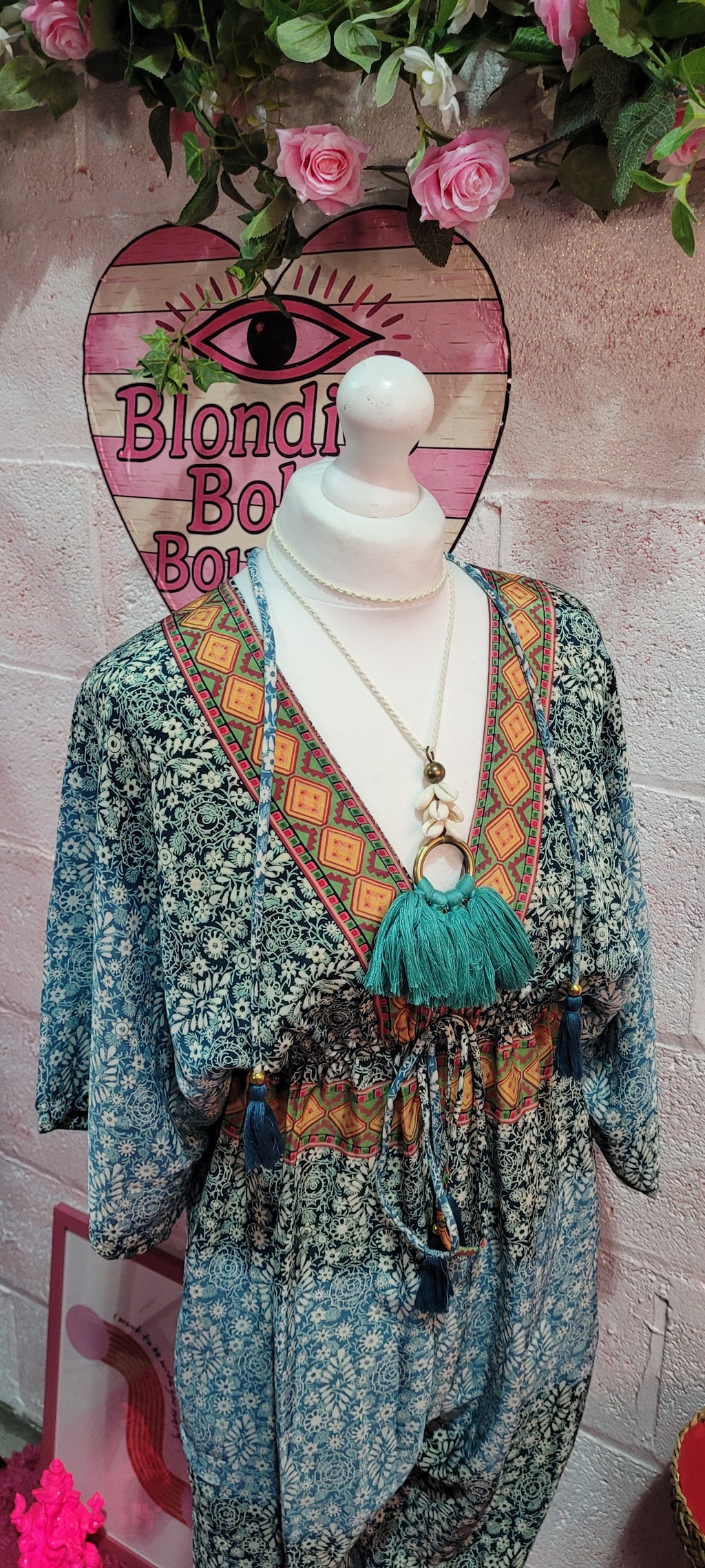 Beverley Boho Paisley Jumpsuit Green & Ivory