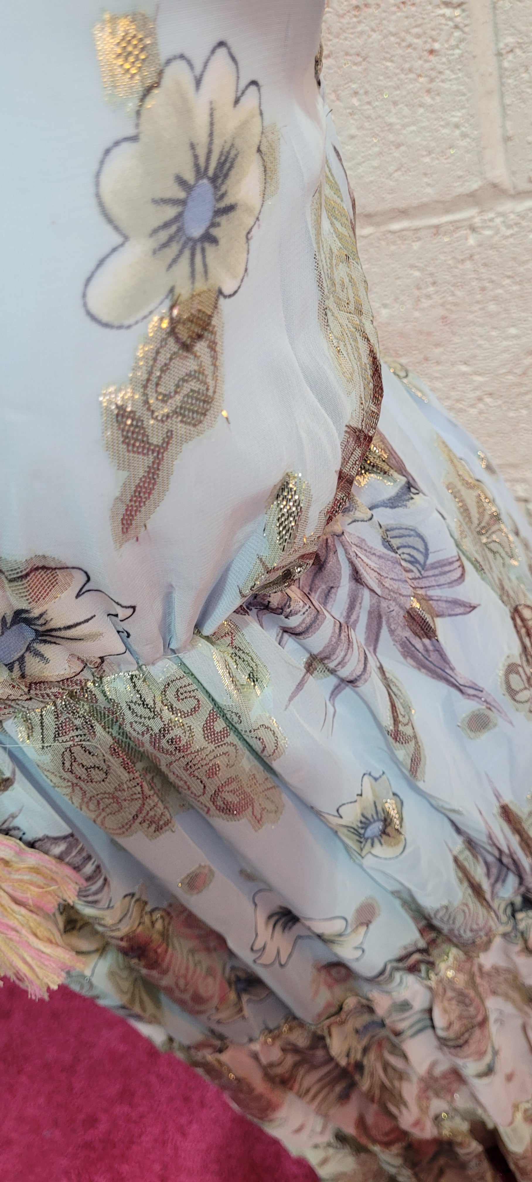 Golden Goddess Tiered Strappy Maxi Dress Soft Lilac & Gold
