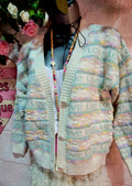 Lola Love Button Down Cardigan Cream & Mint