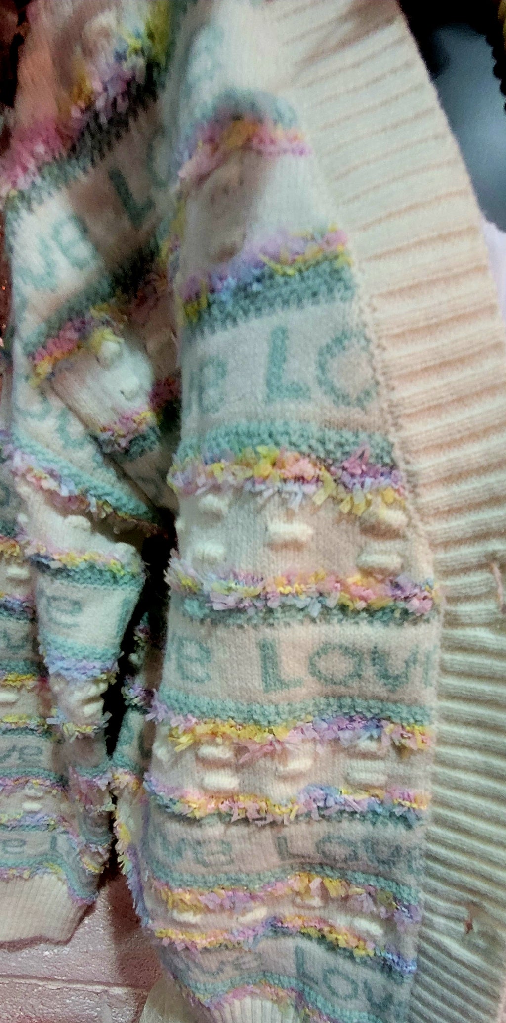 Lola Love Button Down Cardigan Cream & Mint