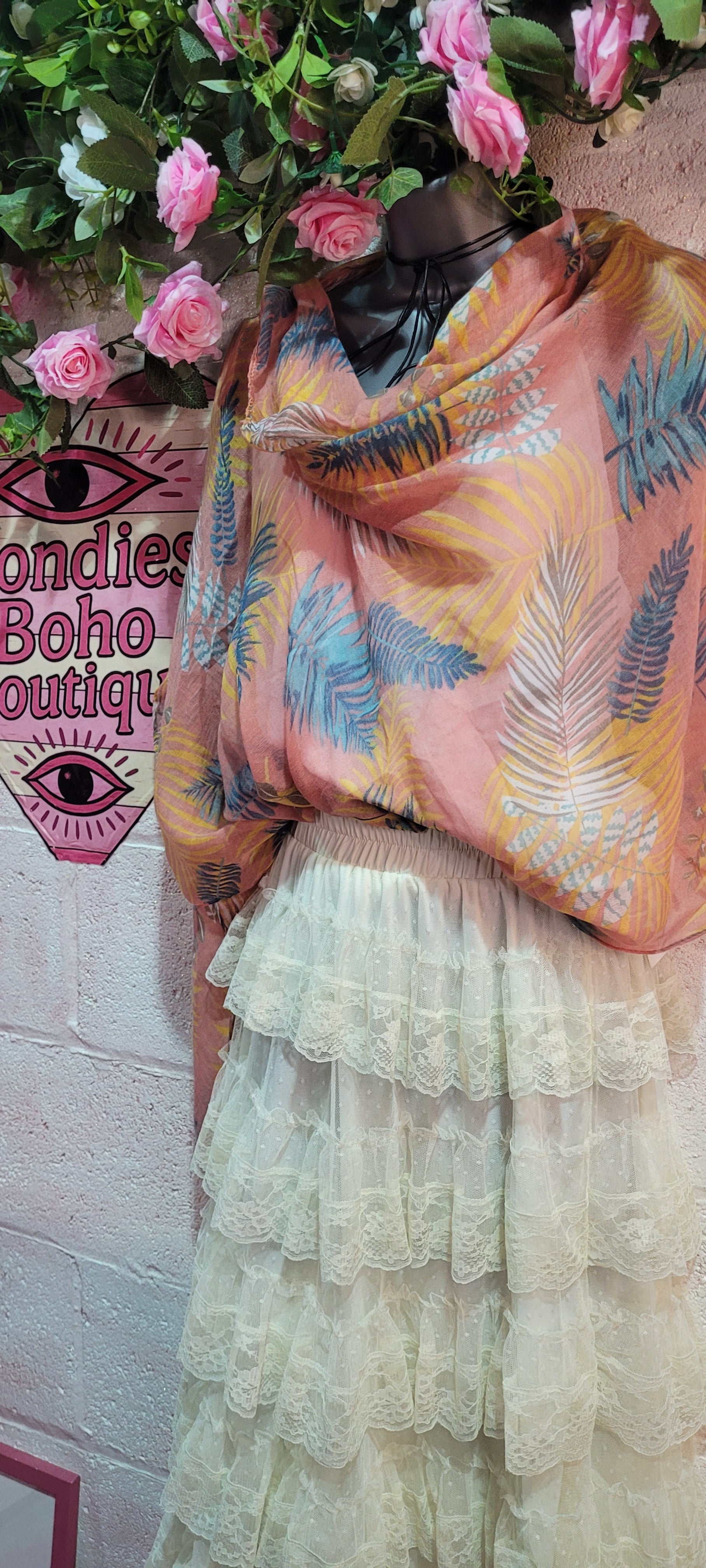 Trinny Lace Tiered Skirt Ivory