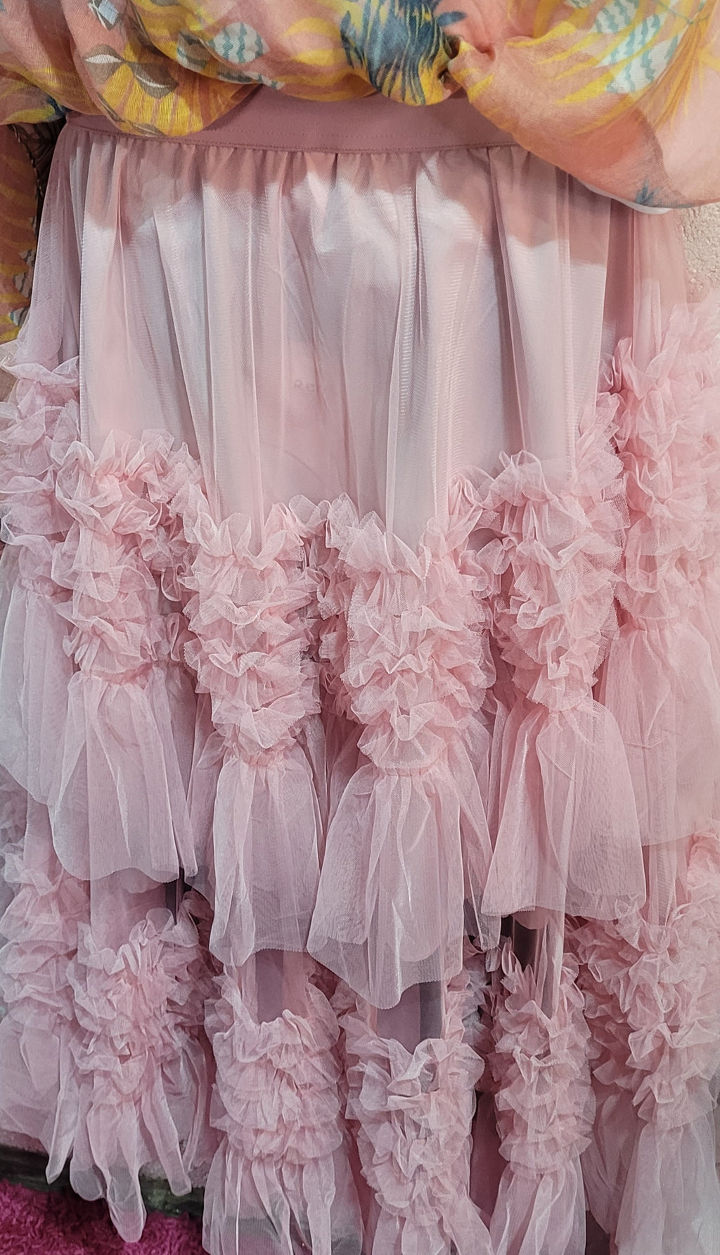 Talulah Organza Ruffle Skirt Soft Pink