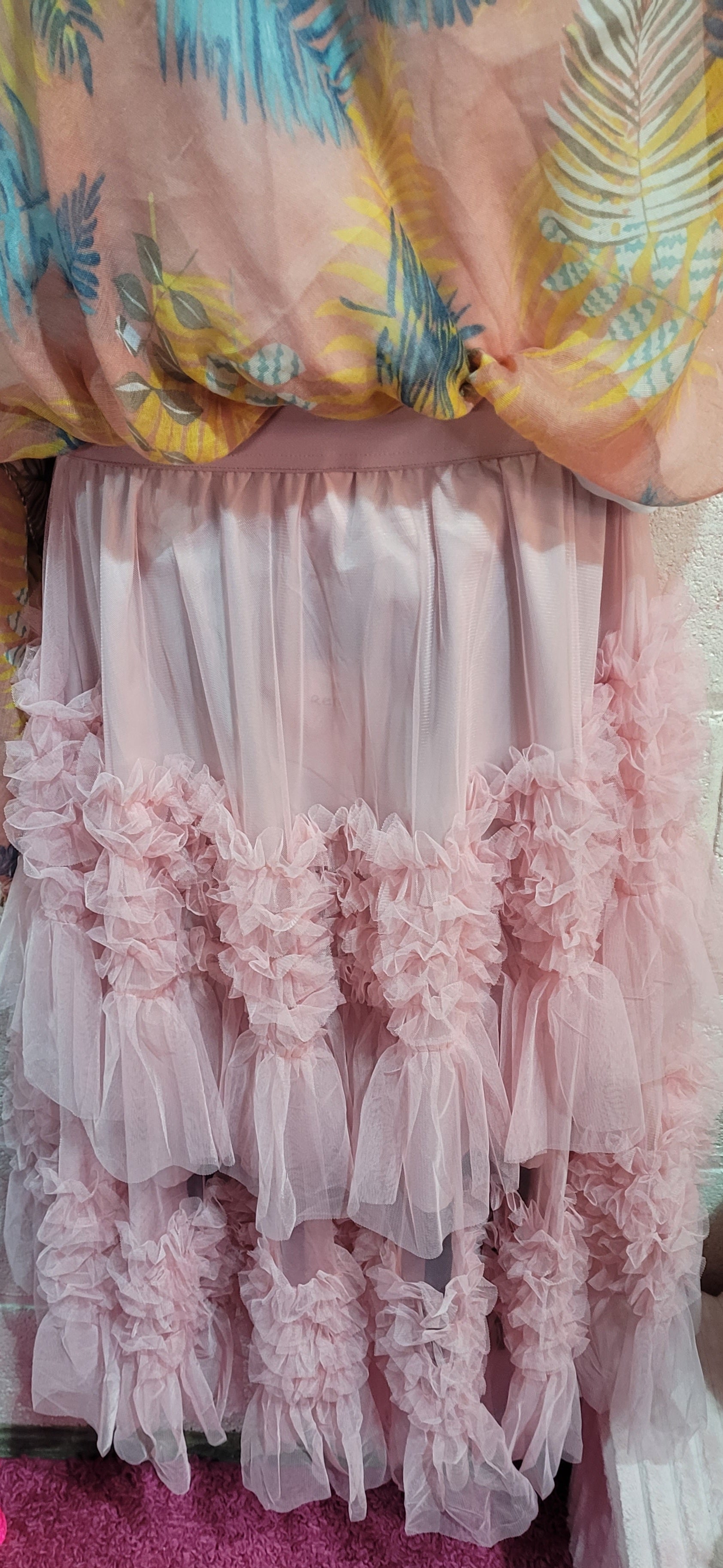 Talulah Organza Ruffle Skirt Soft Pink