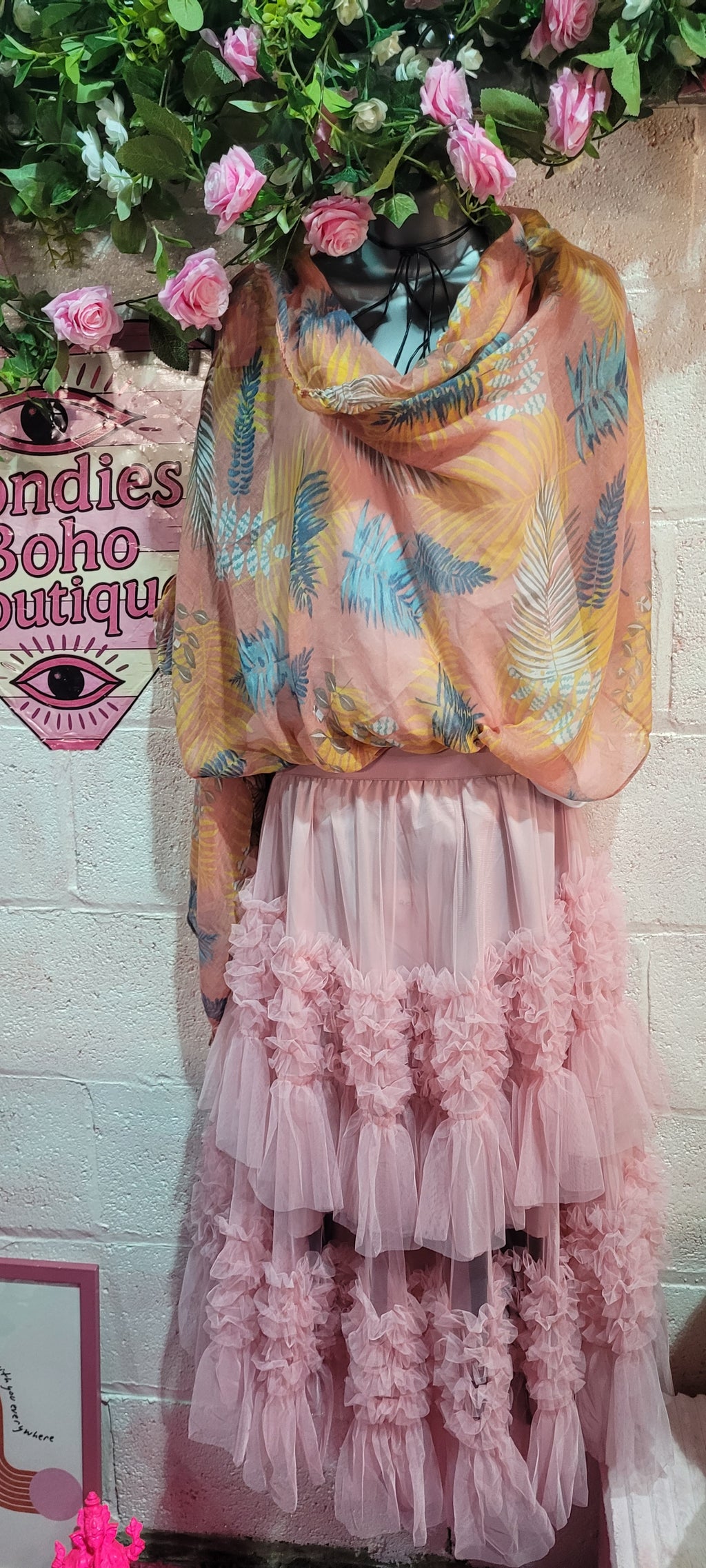 Talulah Organza Ruffle Skirt Soft Pink