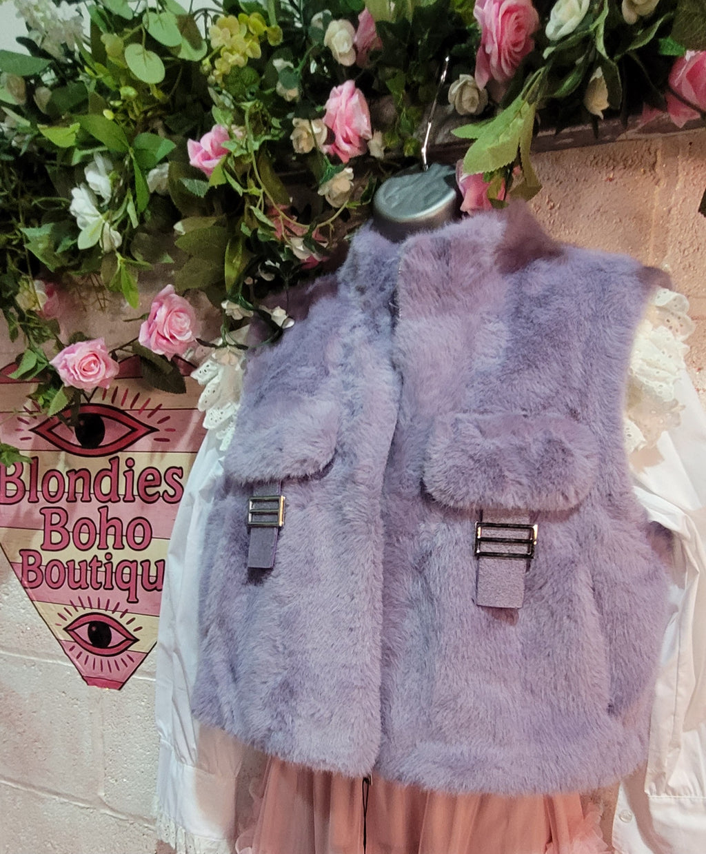 Millie Faux Fur Gilet Lavender