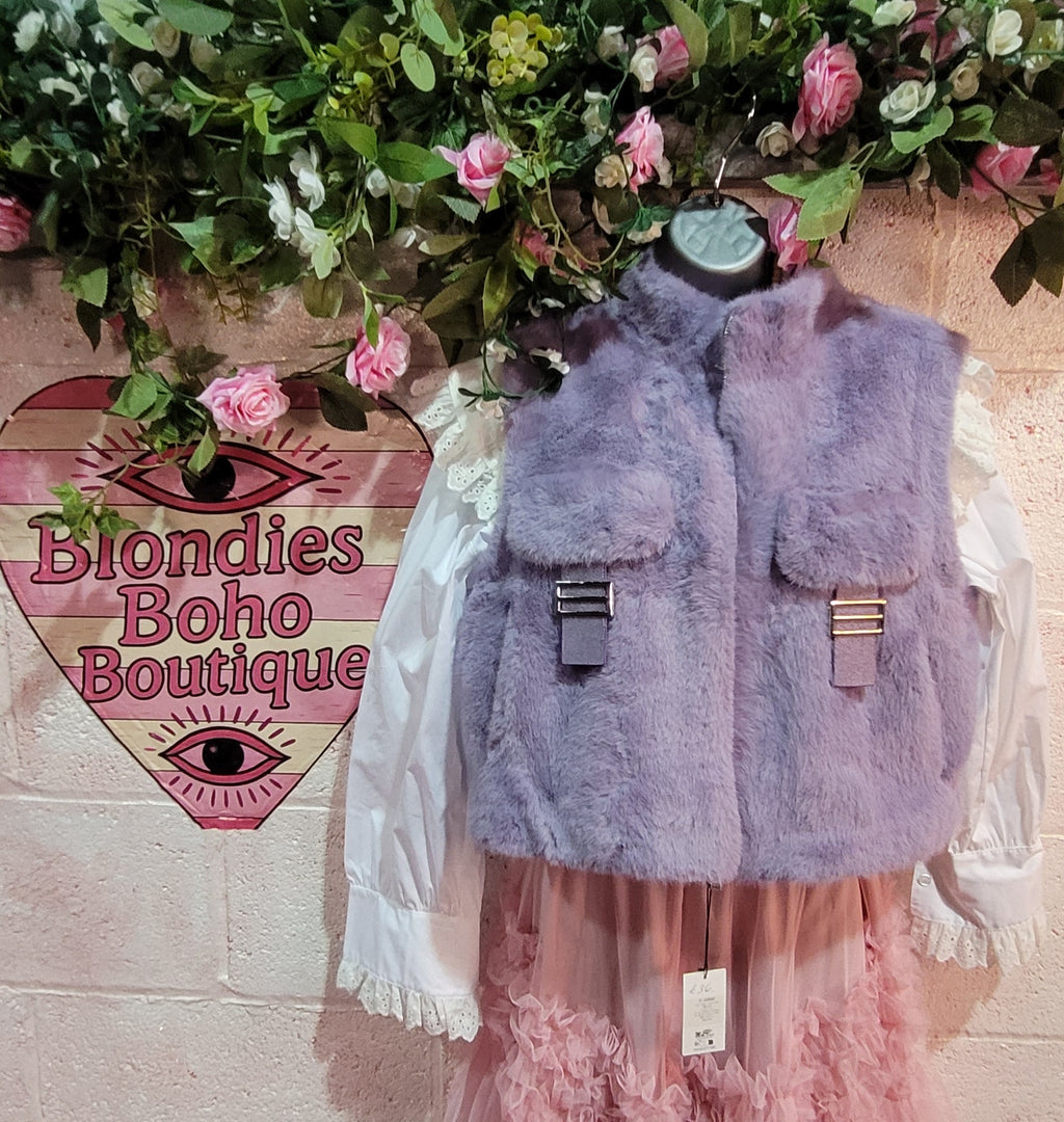 Millie Faux Fur Gilet Lavender