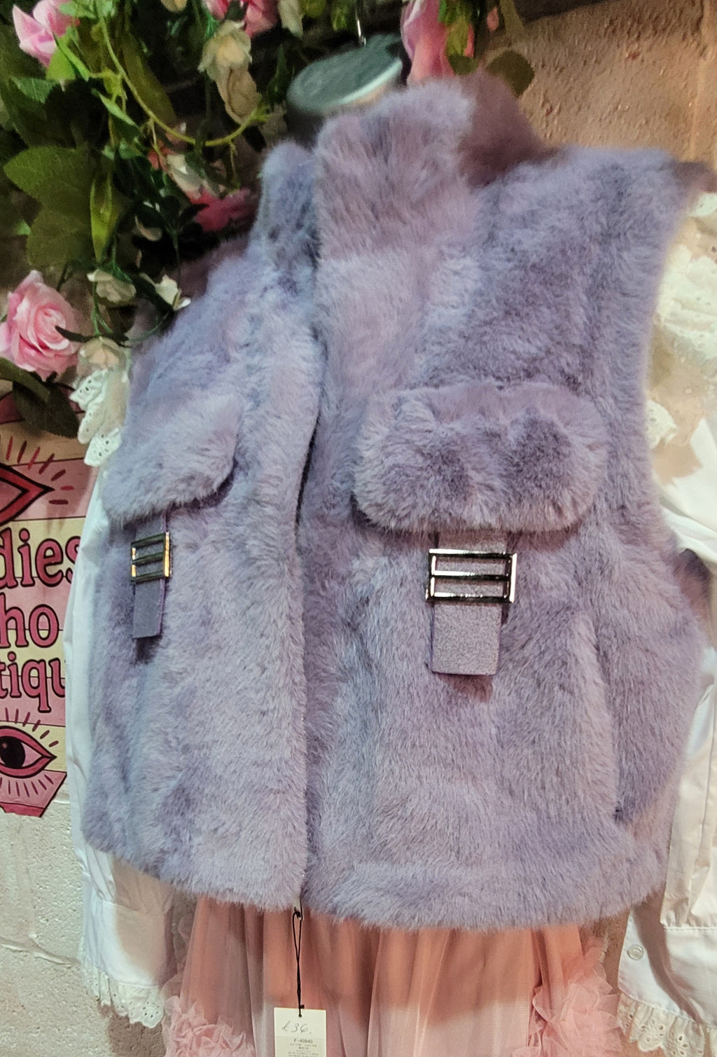 Millie Faux Fur Gilet Lavender