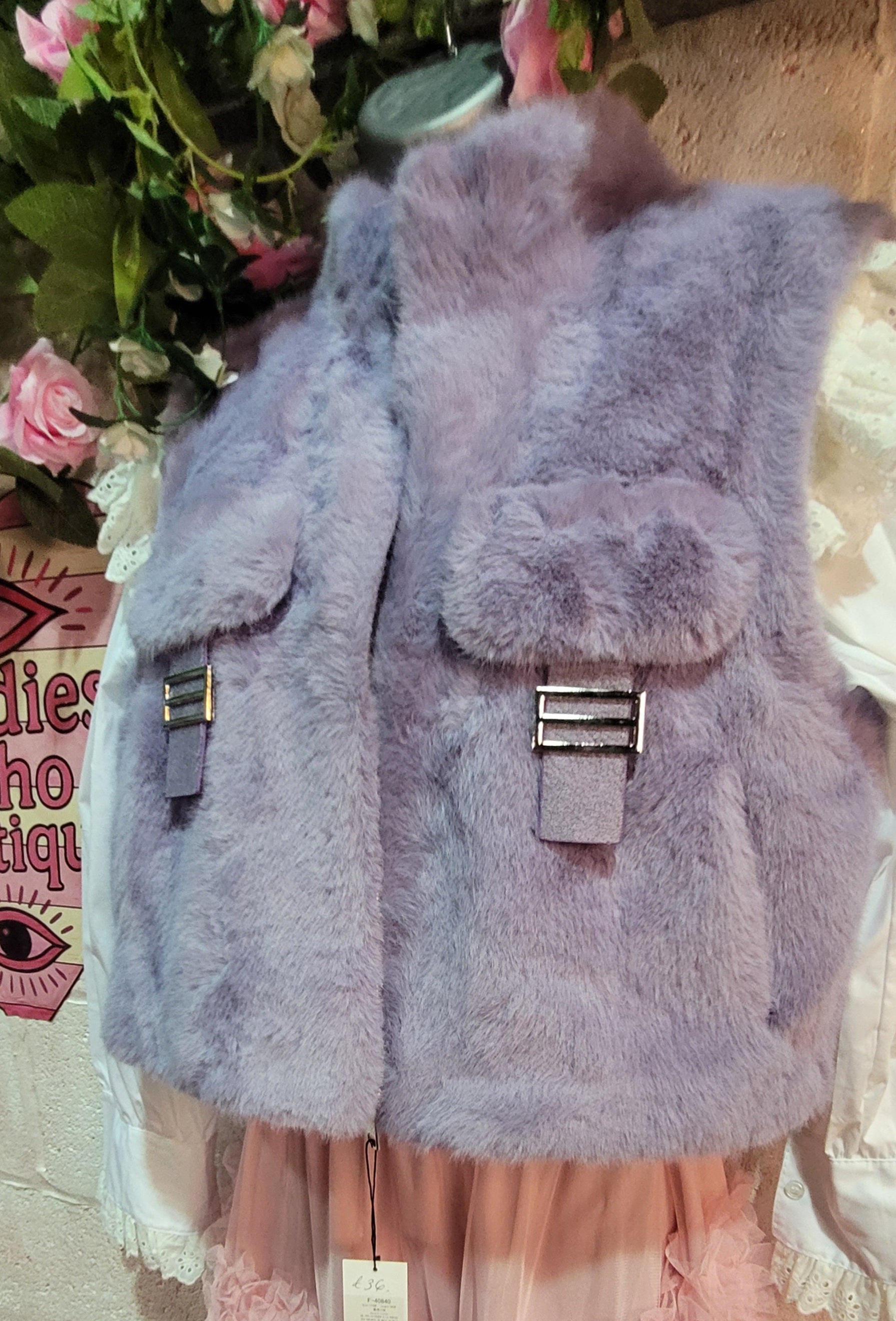 Millie Faux Fur Gilet Lavender