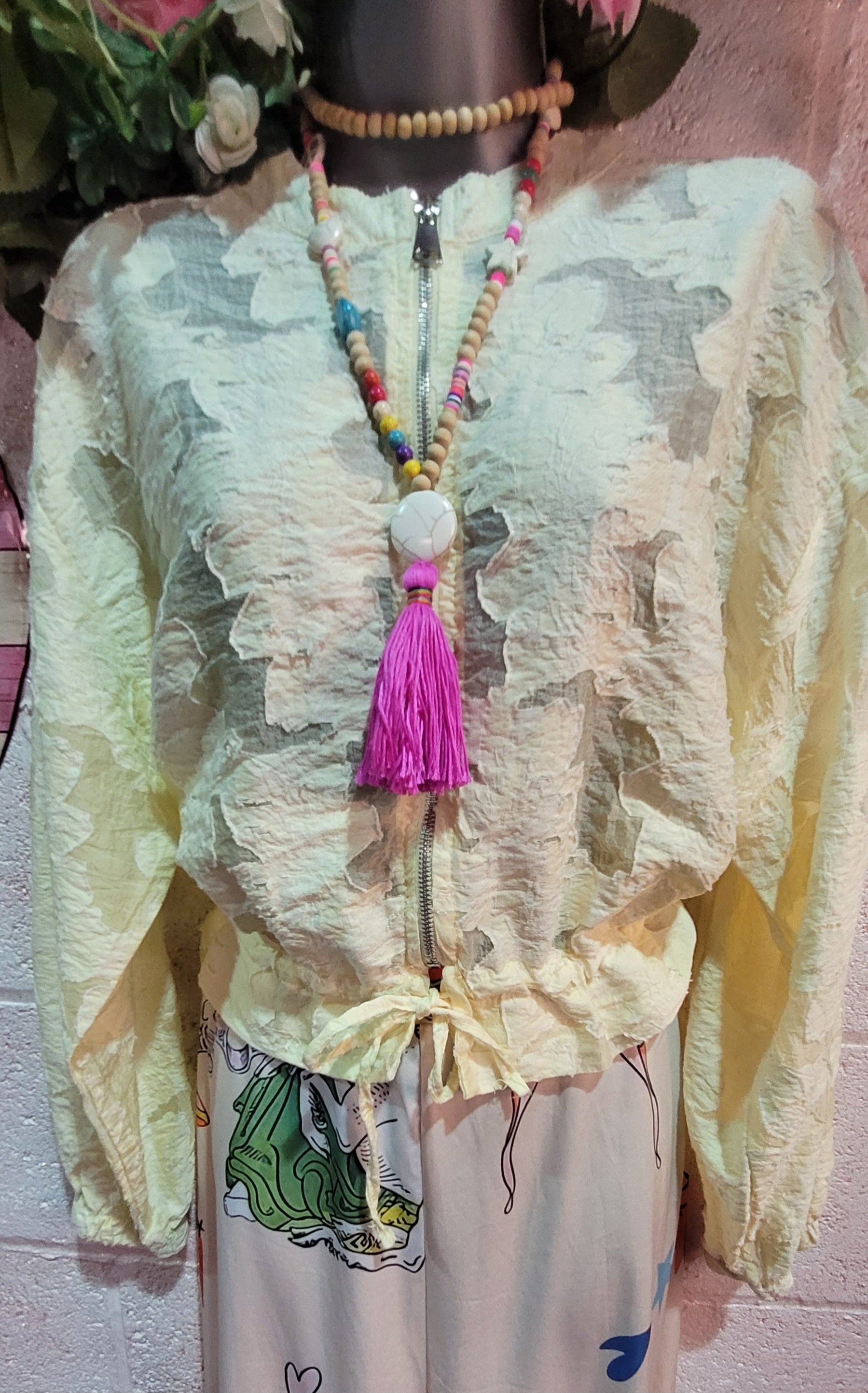 Lola Lightweight Lemon Bomber Jacket