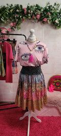 Love Lashes Eye T Shirt, Pastel Pink
