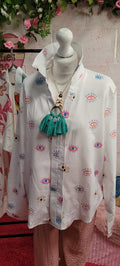 All Seeing Eye Blouse White Pastel Tones