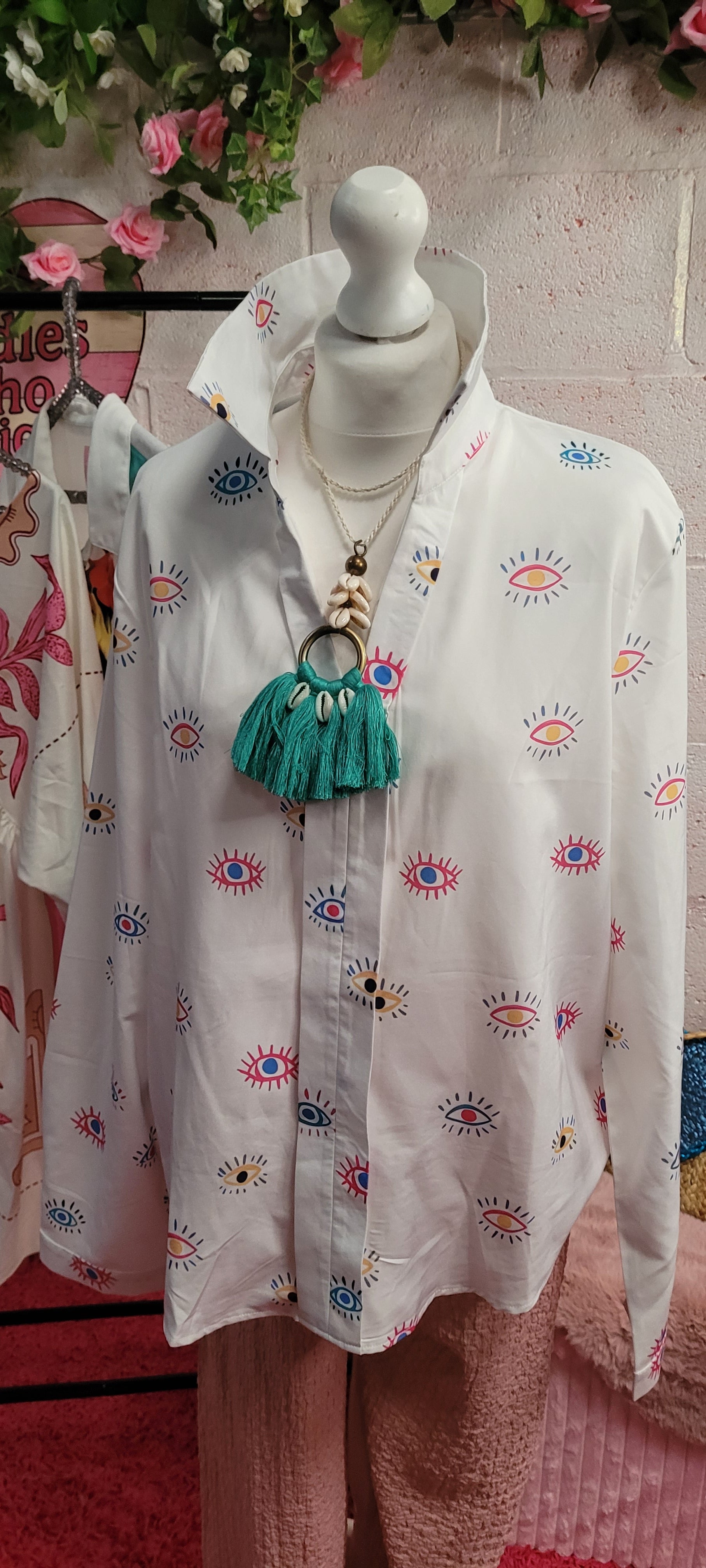 All Seeing Eye Blouse White Pastel Tones