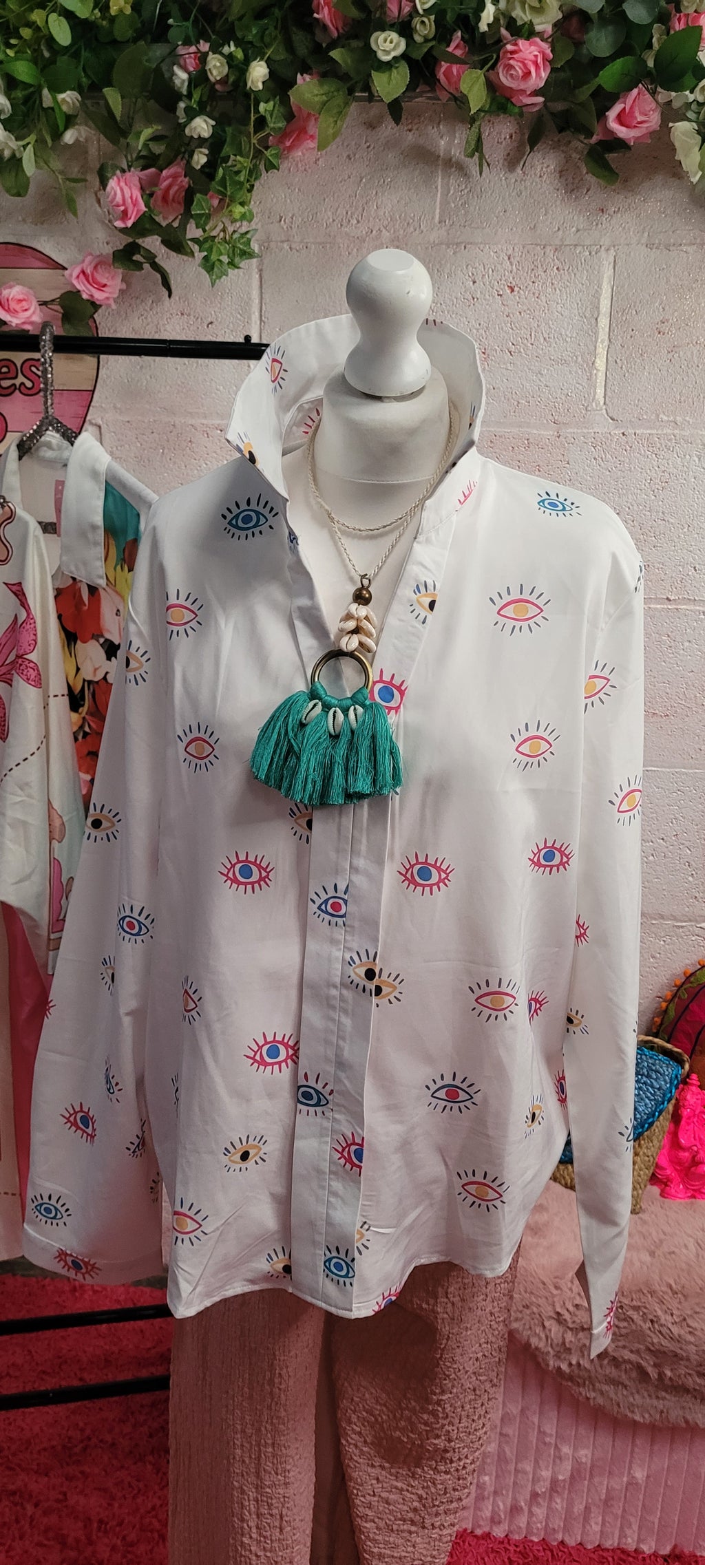 All Seeing Eye Blouse White Pastel Tones
