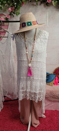 Tamara Long Line Crochet A Sym Cover All White