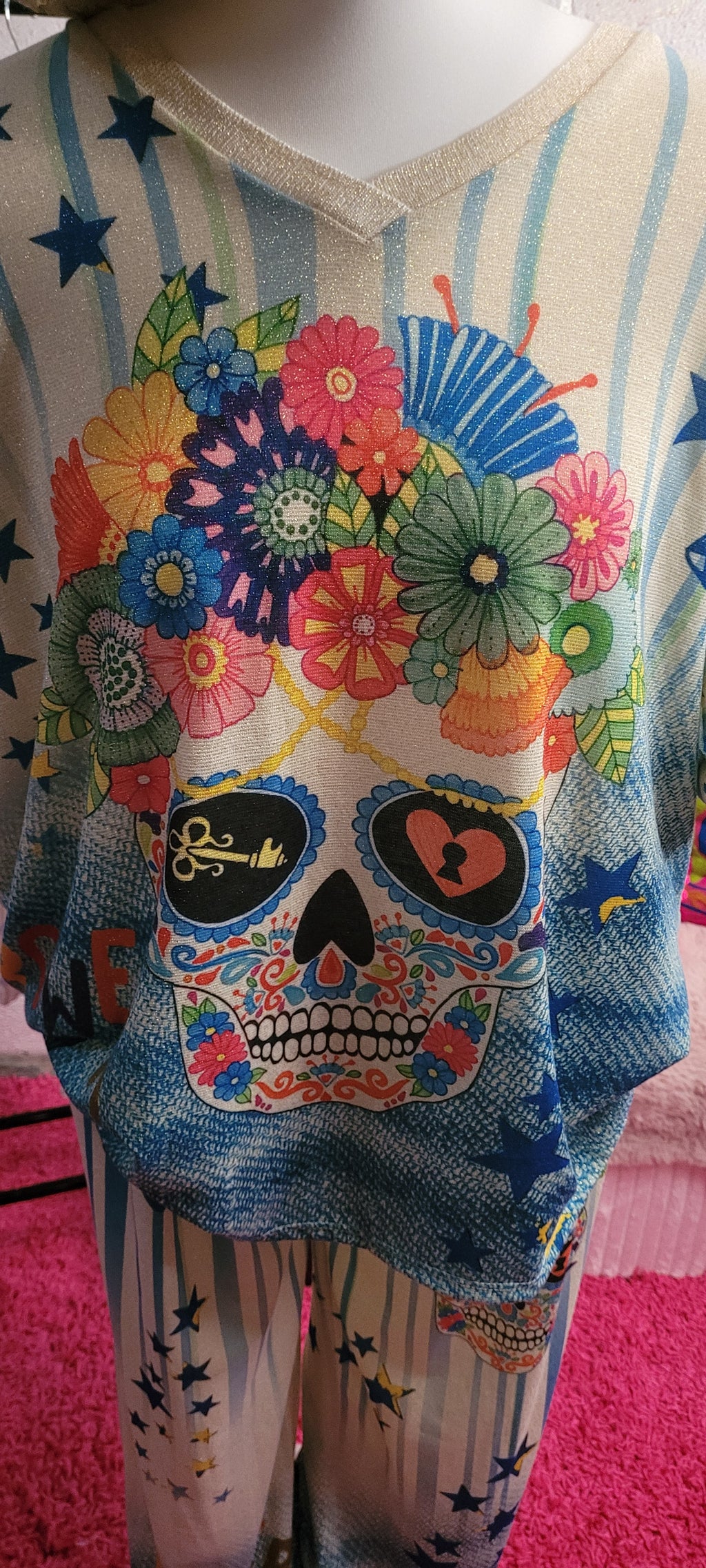 Troiska 2 Piece Trouser/Top Set Day Of The Dead Blues