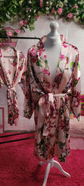 Delia Dressing Robe Pinks, Fushias Florals Small