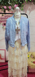 Lola Lightweight Pale Blue Bomber Jacket