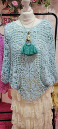 Coco Open Knit Top with Vest Spearmint