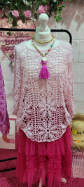 Coco Open Knit Top with Vest Pale Pink