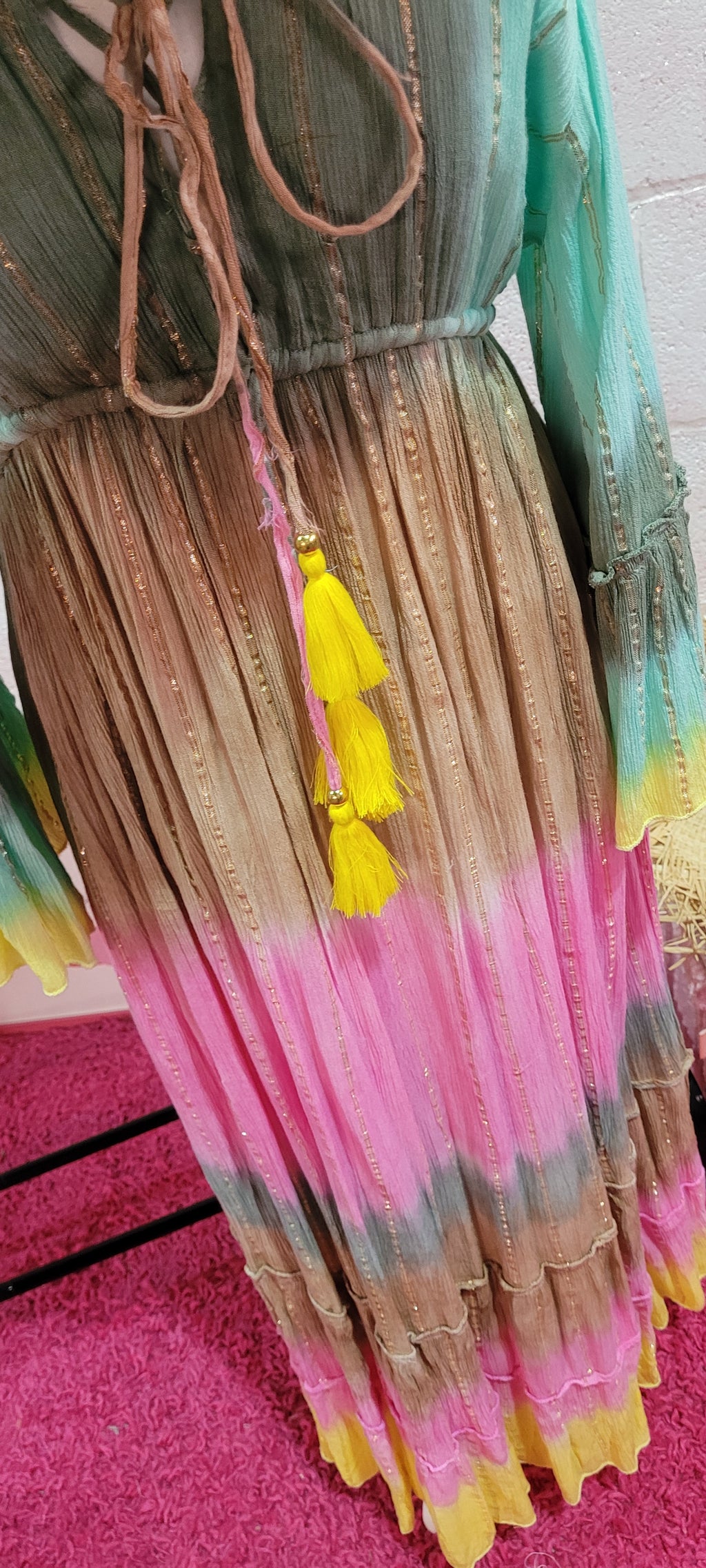 Roxy Dip Dye Maxi Dress Rainbow Colours