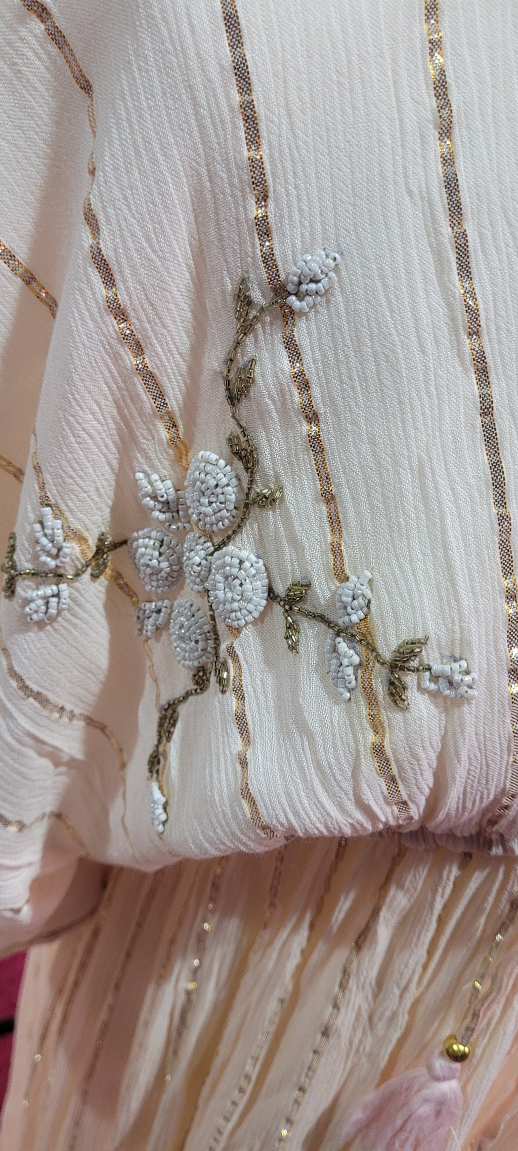 Isla Ivory Beaded Gilt Thread Maxi Dress