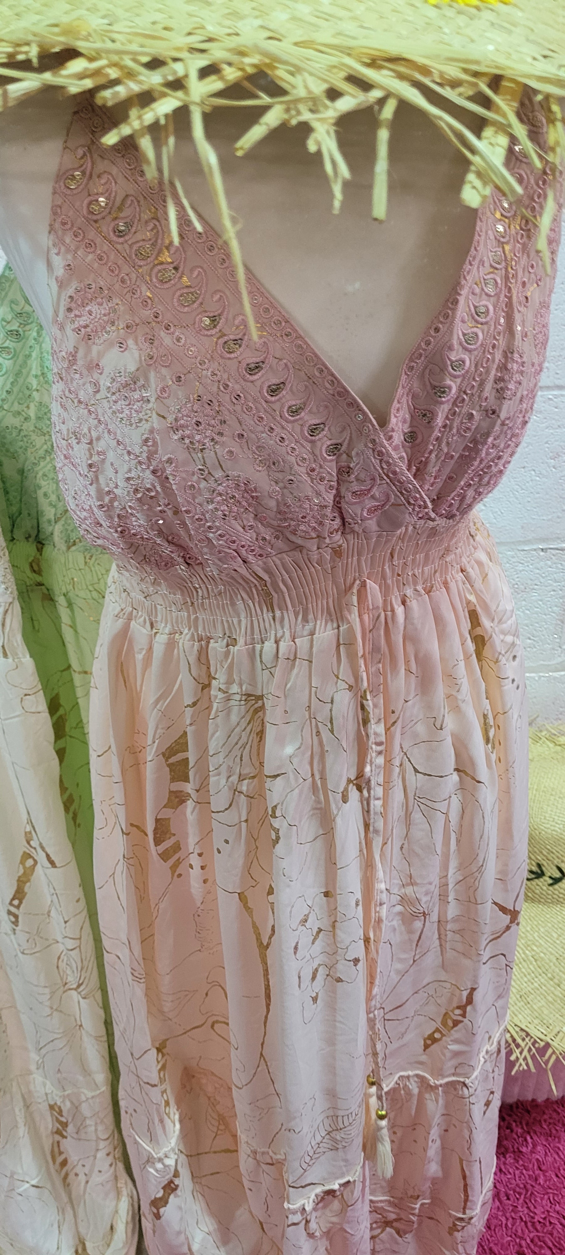 Gia Mirrored Strappy Maxi Dress Rose