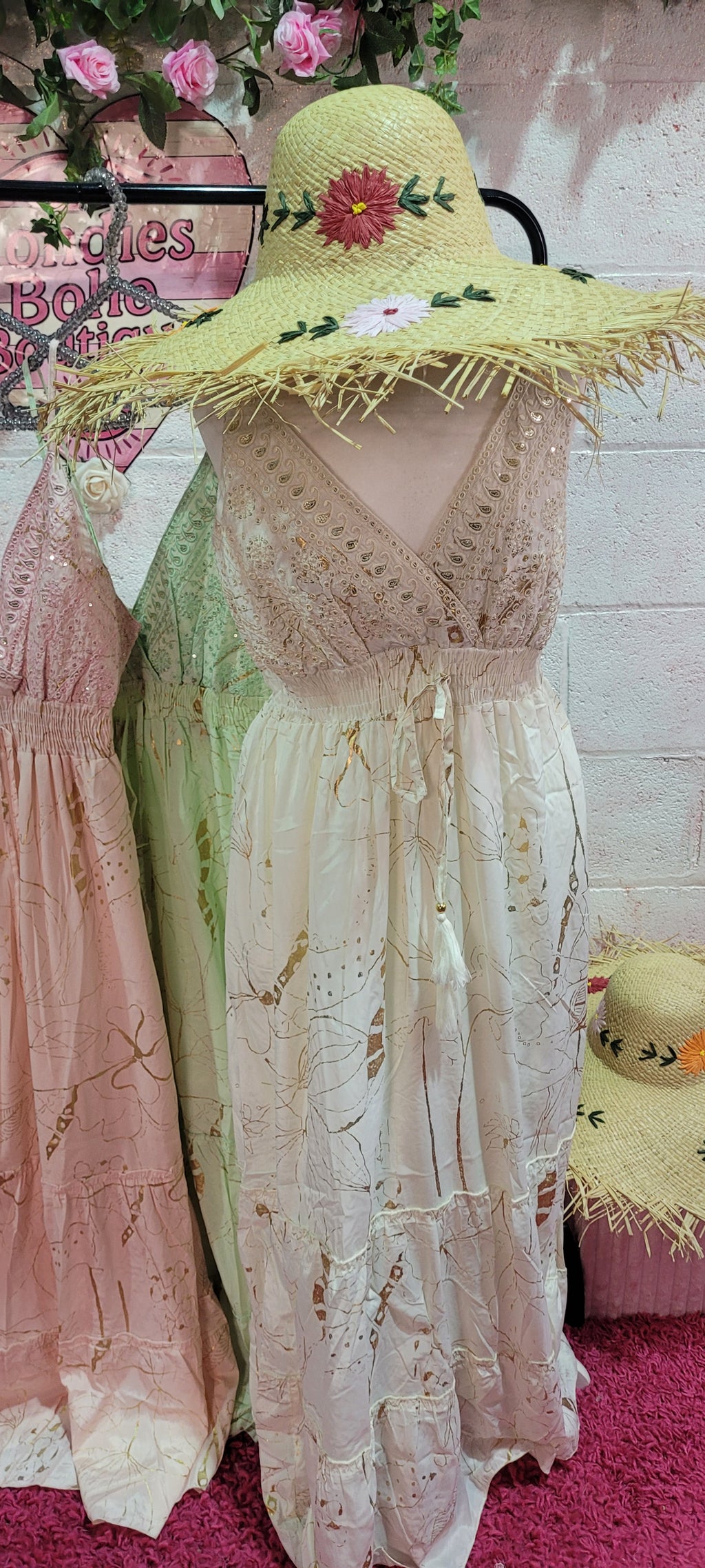 Gia Mirrored Strappy Maxi Dress Ivory