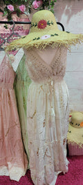 Gia Mirrored Strappy Maxi Dress Ivory