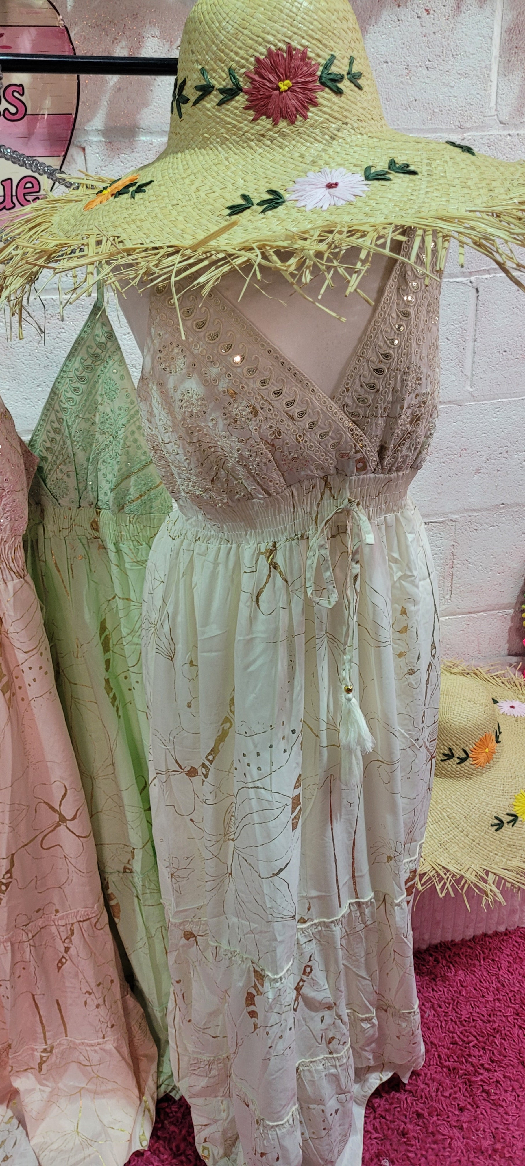 Gia Mirrored Strappy Maxi Dress Ivory