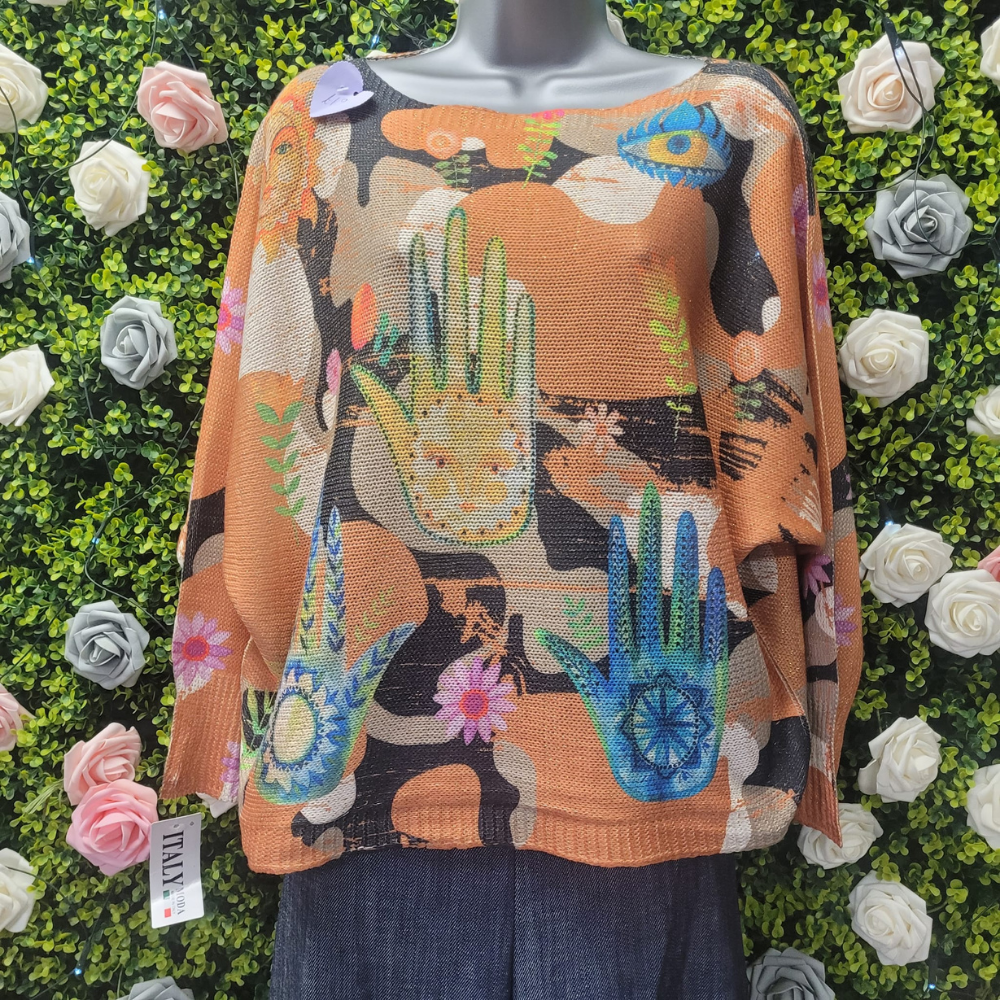 Hamsa Heart Light Glitter Knit