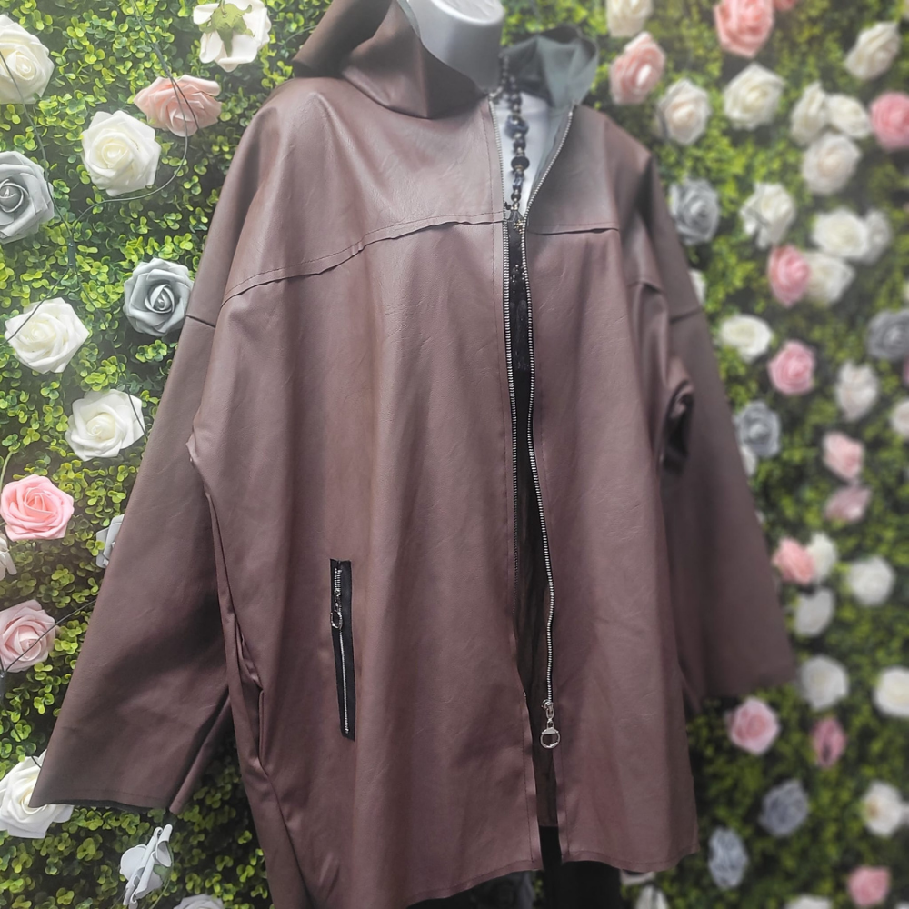 Blondie's PU Longline Bomber