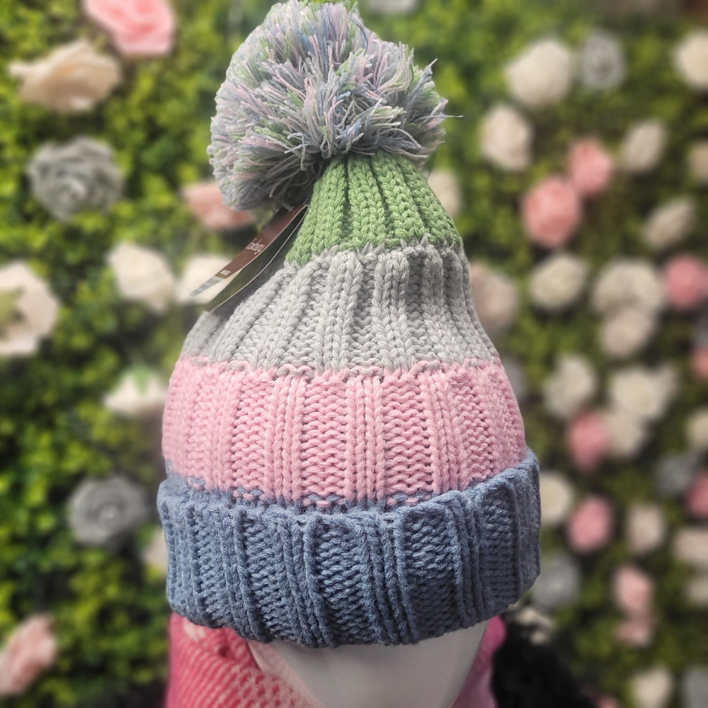 Fleece Lined Knitted Beanie Bobble
