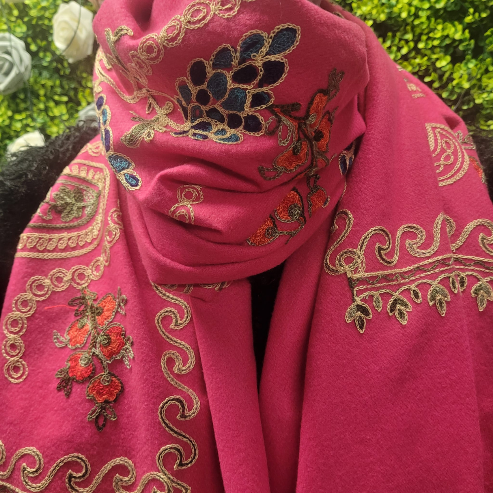 Aiysha Embellished Embroidered Scarf