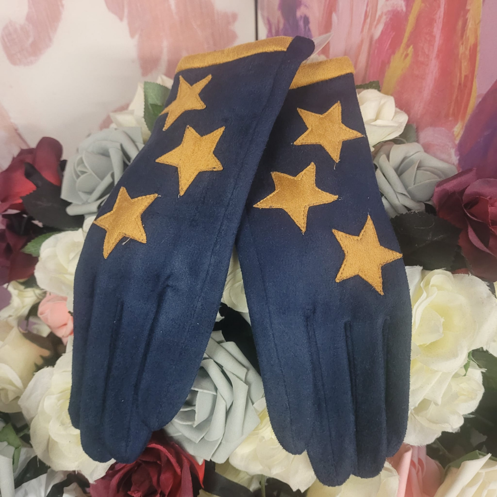 Star Faux Suede Glove