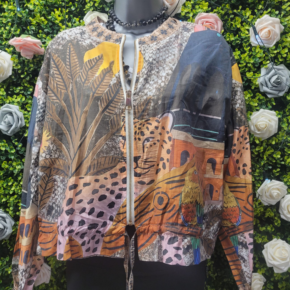 Leopard Sheer Cotton Bomber