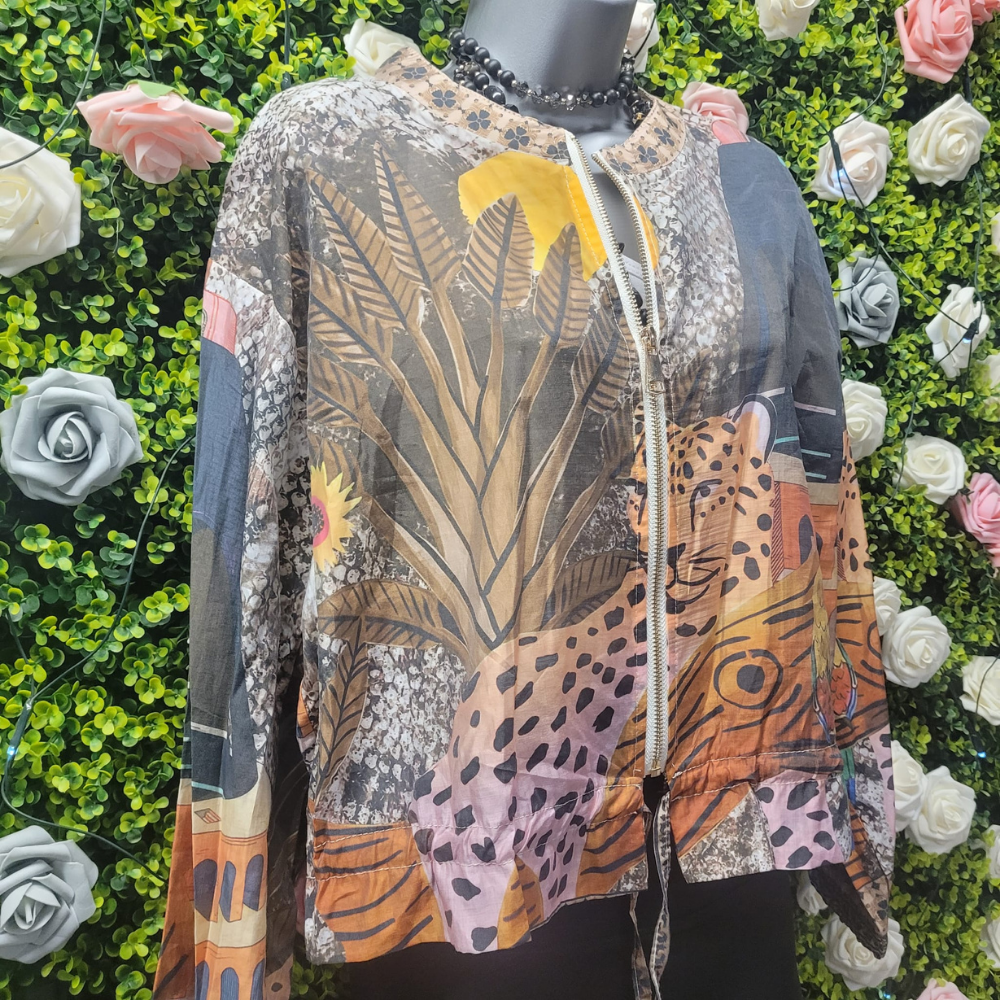 Leopard Sheer Cotton Bomber