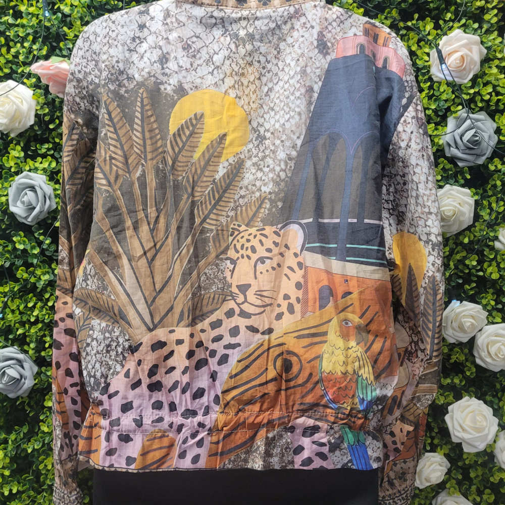 Leopard Sheer Cotton Bomber