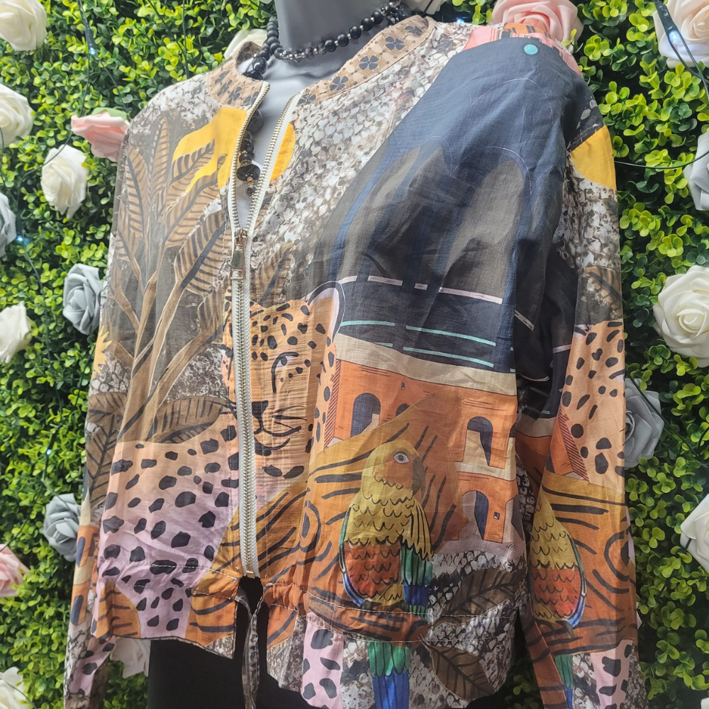 Leopard Sheer Cotton Bomber