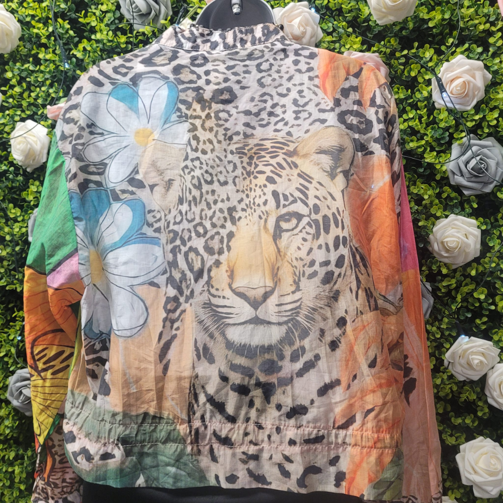 Tropical Sheer Cotton Bomber